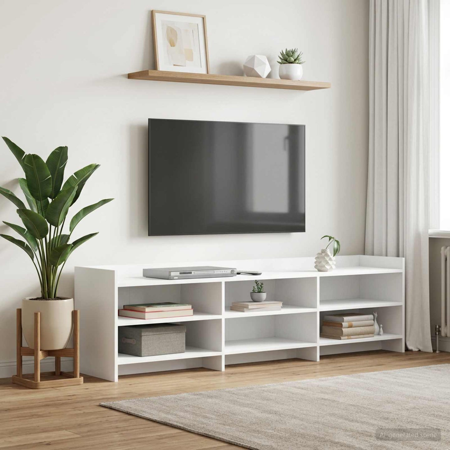 TV Cabinet 168 x 33 x 47 cm White Engineered Wood