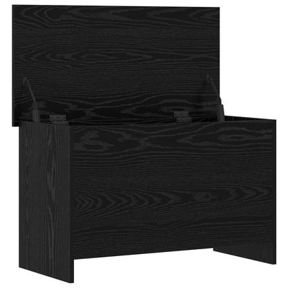Storage Chest Black Oak 80 x 40 x 50 cm Engineered Wood
