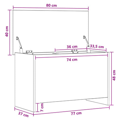 Storage Chest Sonoma Oak 80 x 40 x 50 cm Engineered Wood