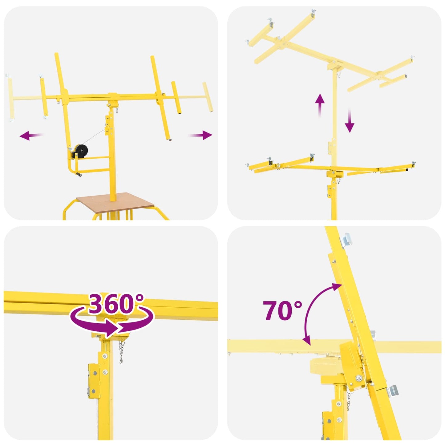 Plasterboard Lifter Manual Yellow 300 x 107 x 330 cm Steel