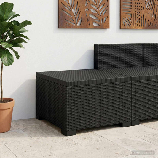 1-Seater Garden Sofa Rattan Look PP Anthracite