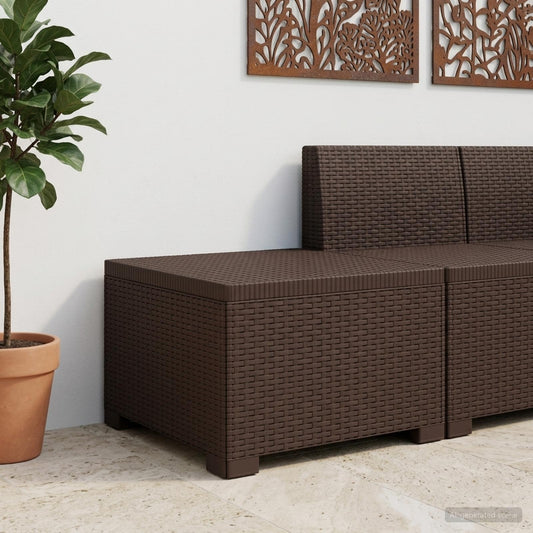 1-Seater Garden Sofa Rattan Look PP Brown