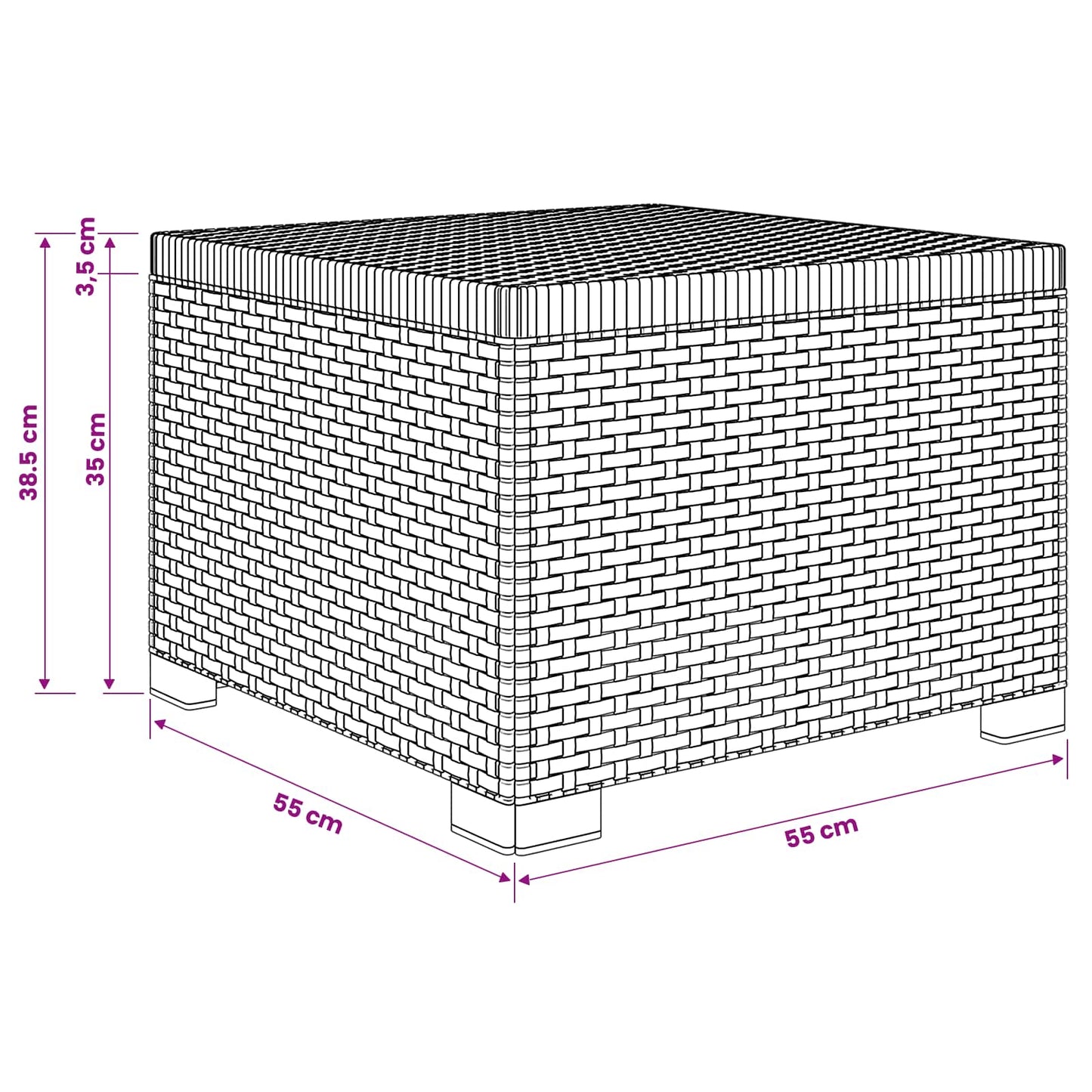 1-Seater Garden Sofa Rattan Look PP Brown