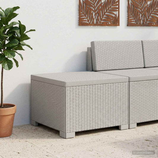 1-Seater Garden Sofa Rattan Look PP White