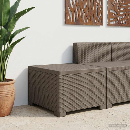1-Seater Garden Sofa Rattan Look PP Light Grey