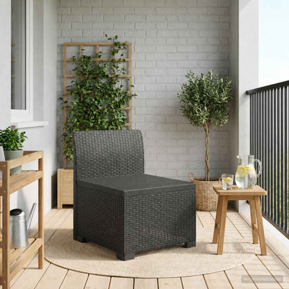 1-Seater Garden Sofa Rattan Look PP Anthracite