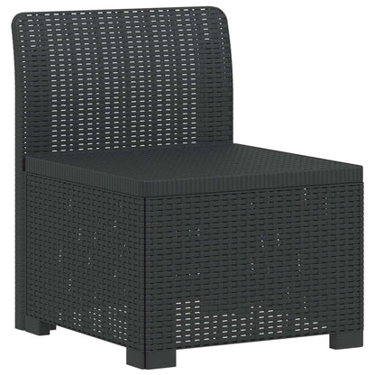 1-Seater Garden Sofa Rattan Look PP Anthracite
