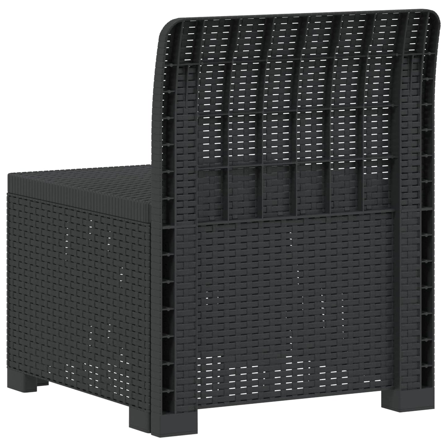 1-Seater Garden Sofa Rattan Look PP Anthracite
