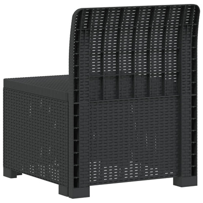 1-Seater Garden Sofa Rattan Look PP Anthracite