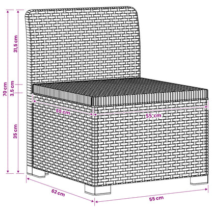 1-Seater Garden Sofa Rattan Look PP Anthracite