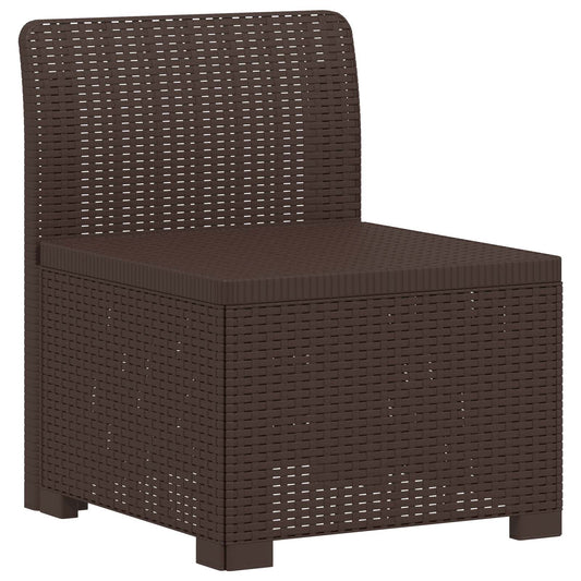 1-Seater Garden Sofa Rattan Look PP Brown