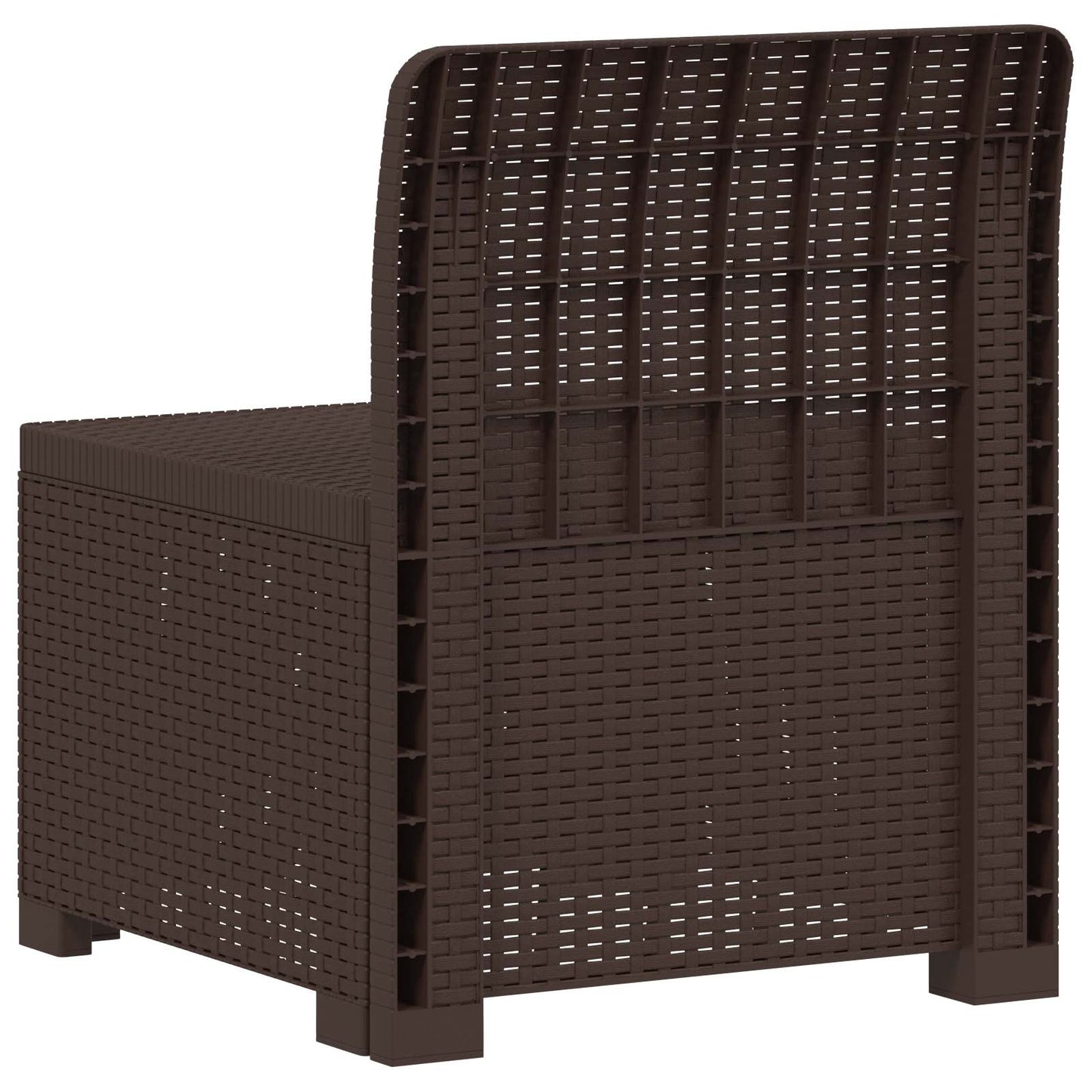 1-Seater Garden Sofa Rattan Look PP Brown