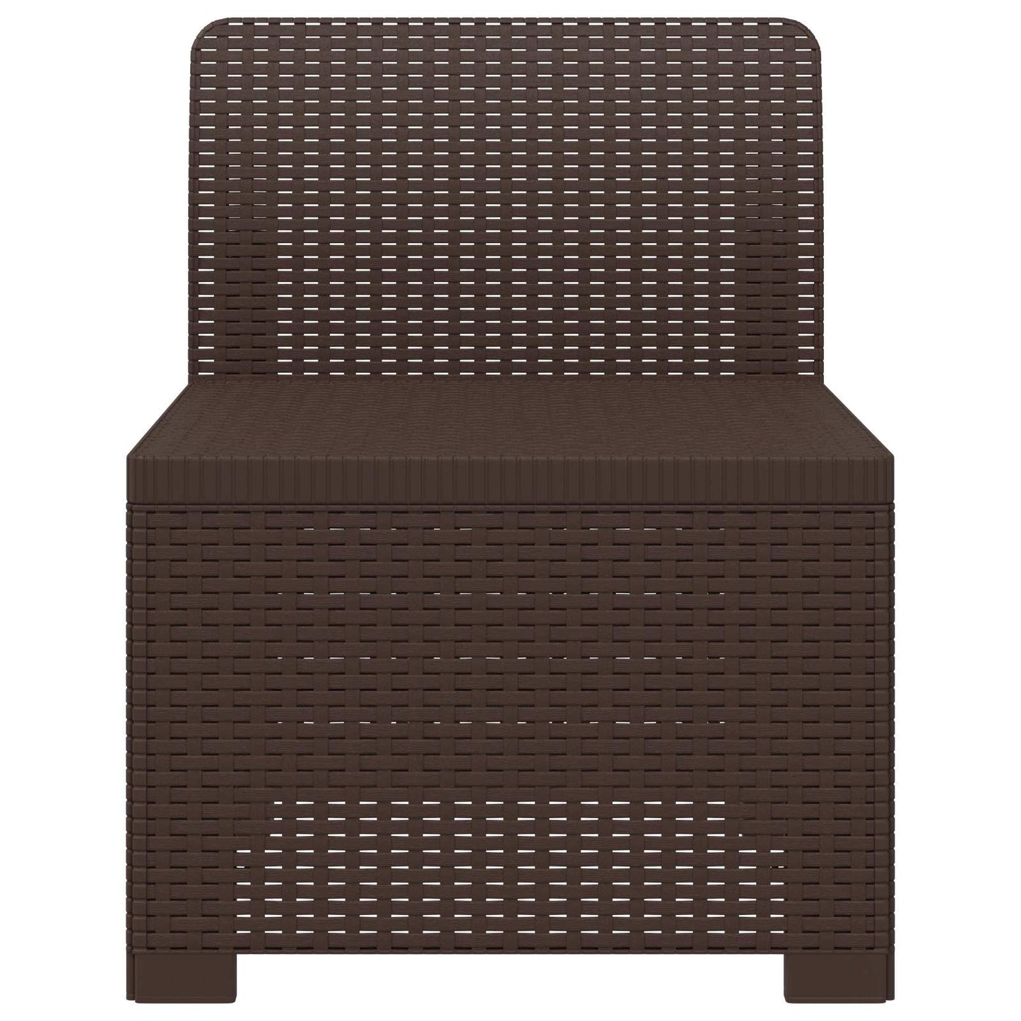 1-Seater Garden Sofa Rattan Look PP Brown