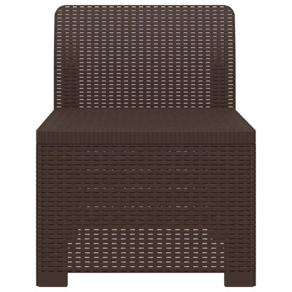 1-Seater Garden Sofa Rattan Look PP Brown