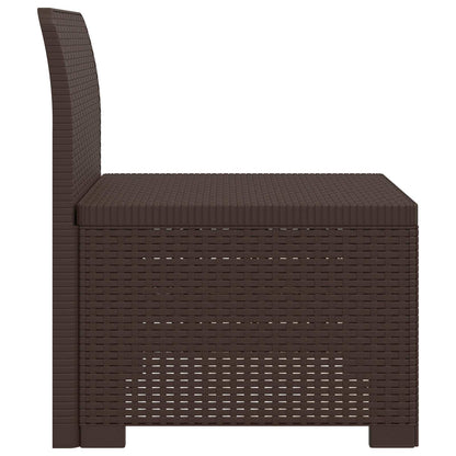 1-Seater Garden Sofa Rattan Look PP Brown