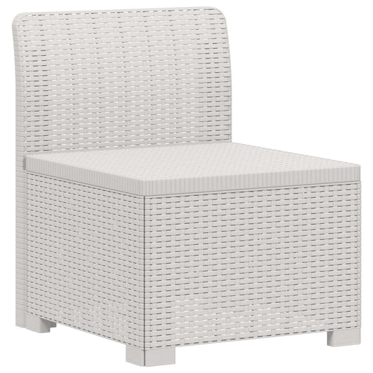 1-Seater Garden Sofa Rattan Look PP White