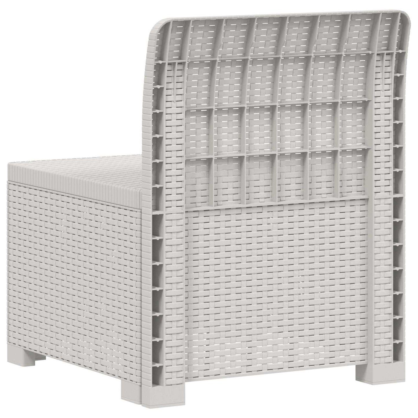1-Seater Garden Sofa Rattan Look PP White