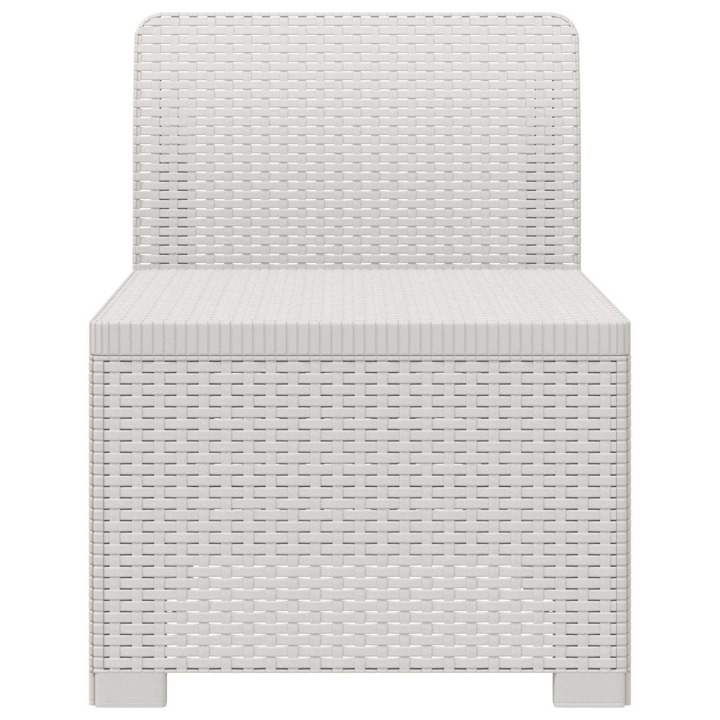1-Seater Garden Sofa Rattan Look PP White