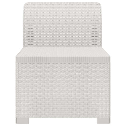 1-Seater Garden Sofa Rattan Look PP White