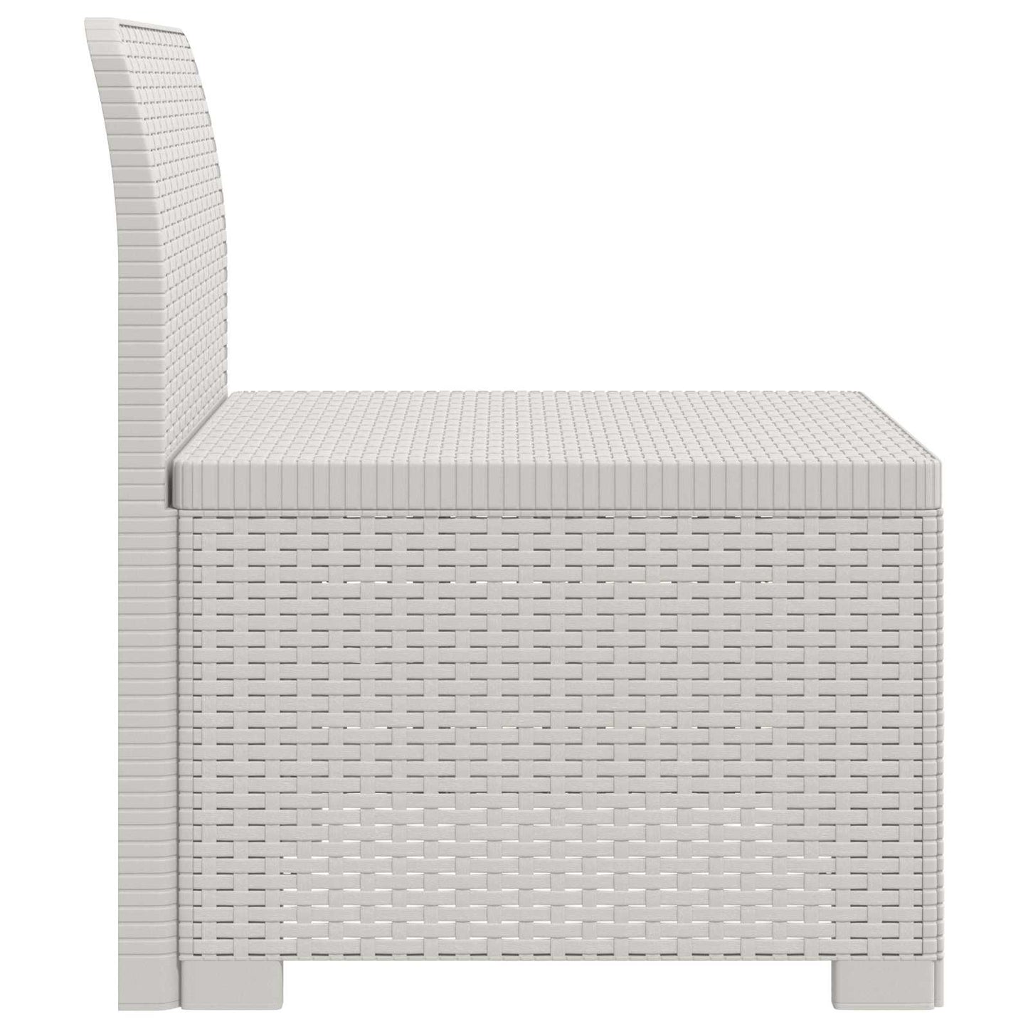 1-Seater Garden Sofa Rattan Look PP White