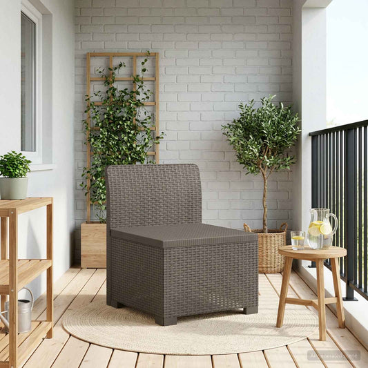 1-Seater Garden Sofa Rattan Look PP Light Grey