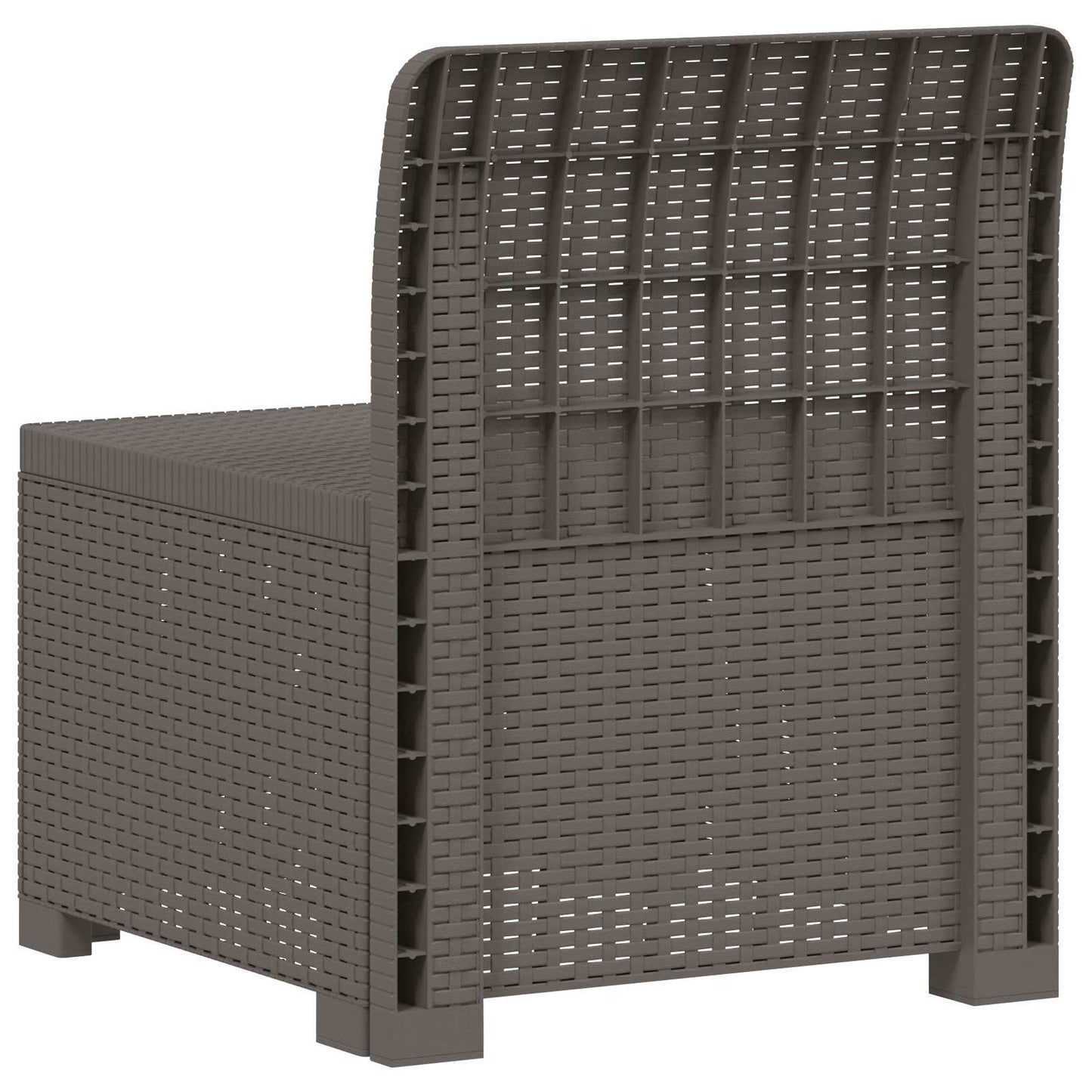 1-Seater Garden Sofa Rattan Look PP Light Grey