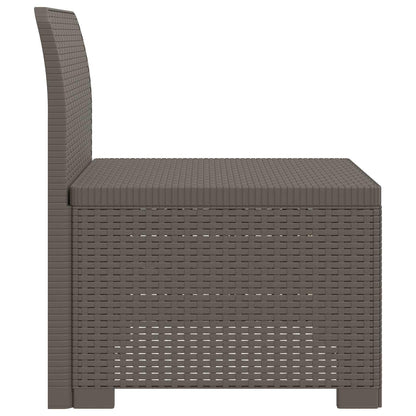 1-Seater Garden Sofa Rattan Look PP Light Grey