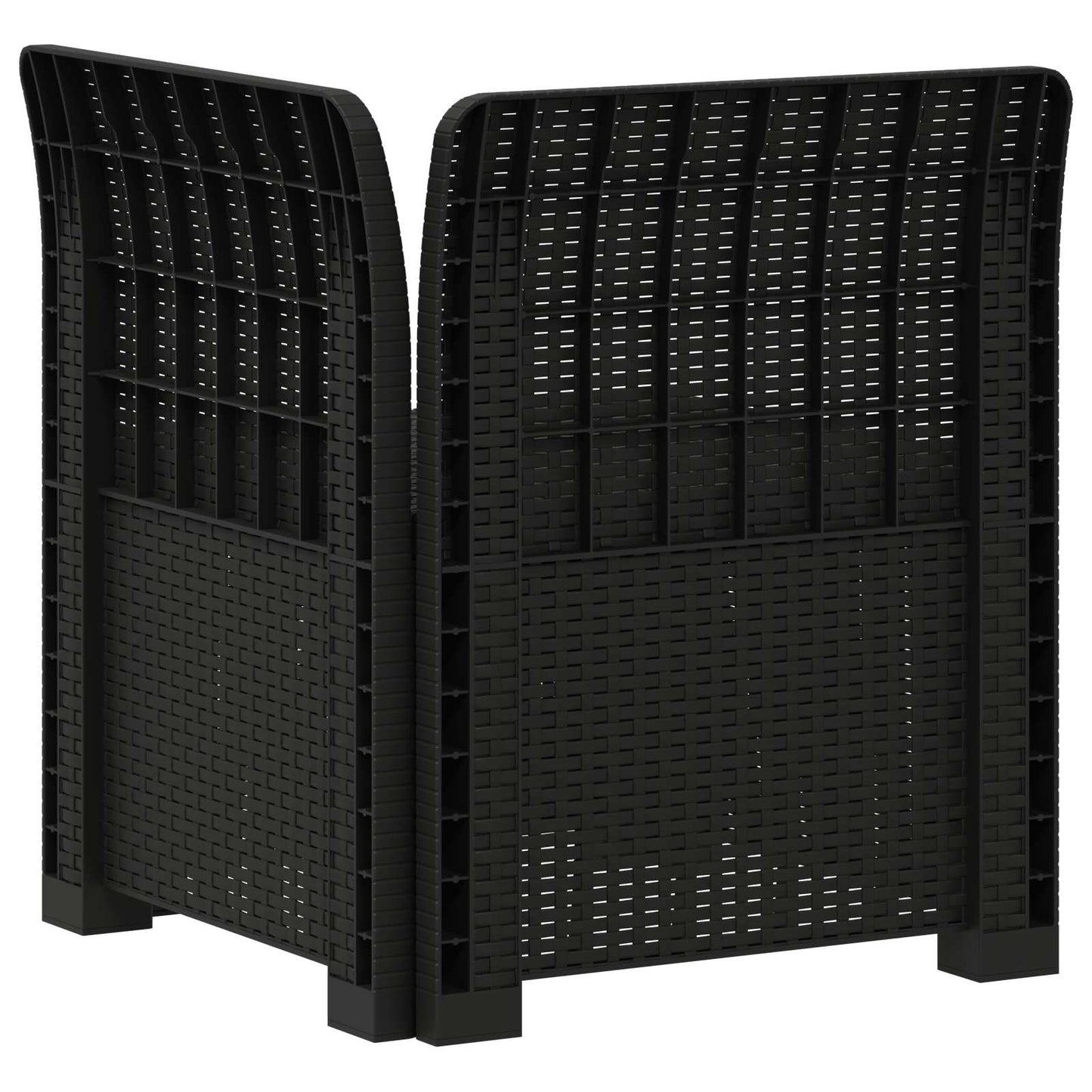 1-Seater Garden Sofa Rattan Look PP Anthracite