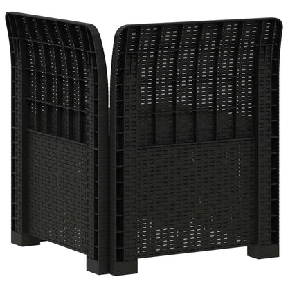 1-Seater Garden Sofa Rattan Look PP Anthracite