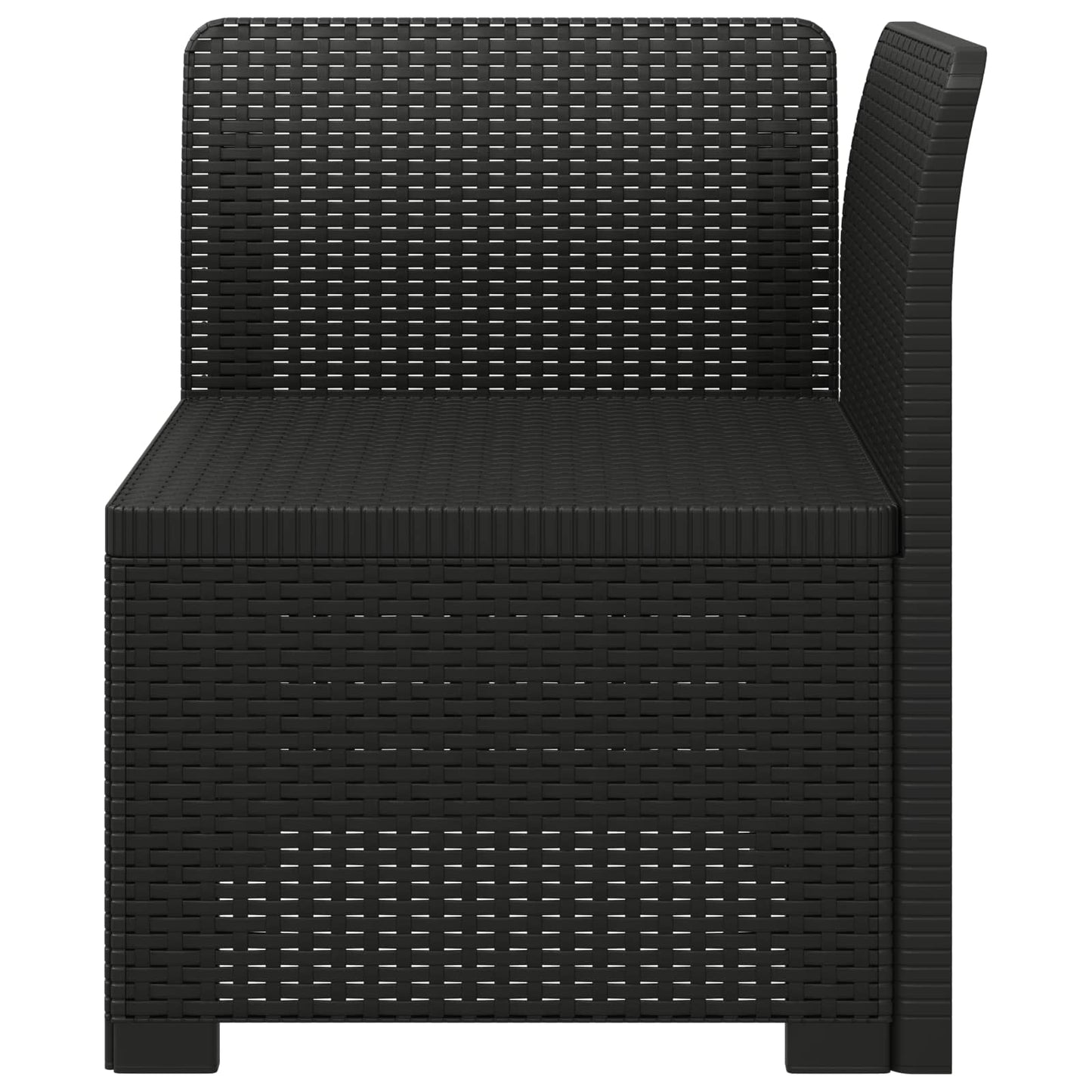 1-Seater Garden Sofa Rattan Look PP Anthracite