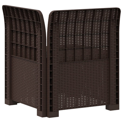 1-Seater Garden Sofa Rattan Look PP Brown