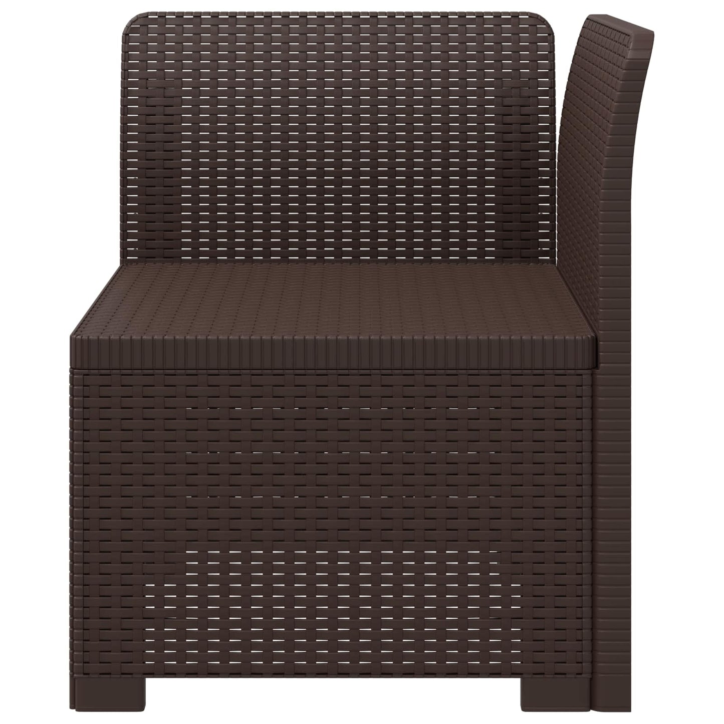 1-Seater Garden Sofa Rattan Look PP Brown