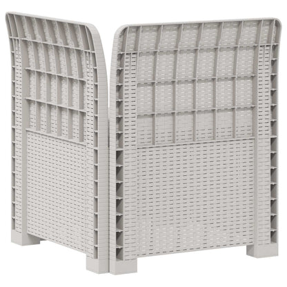 1-Seater Garden Sofa Rattan Look PP White