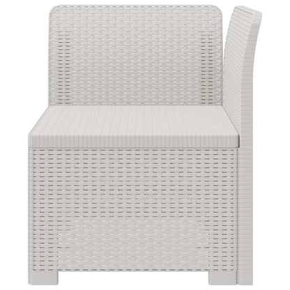 1-Seater Garden Sofa Rattan Look PP White