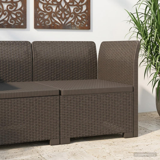 1-Seater Garden Sofa Rattan Look PP Light Grey