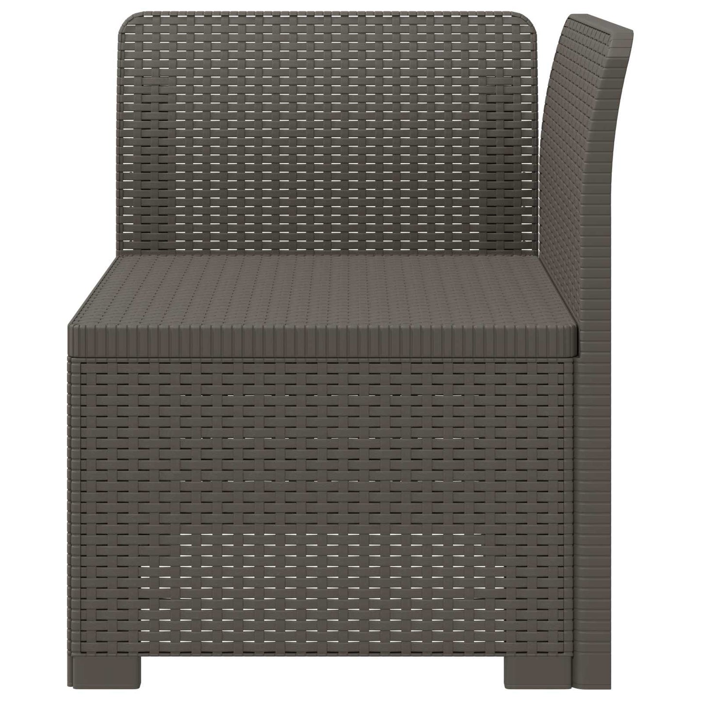1-Seater Garden Sofa Rattan Look PP Light Grey