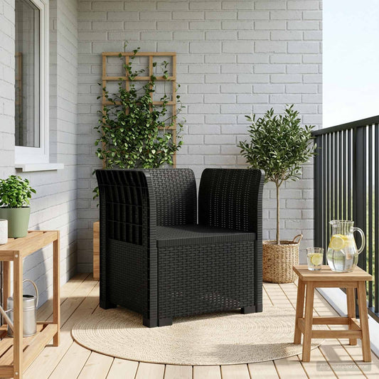 1-Seater Armchair Rattan Look PP Anthracite