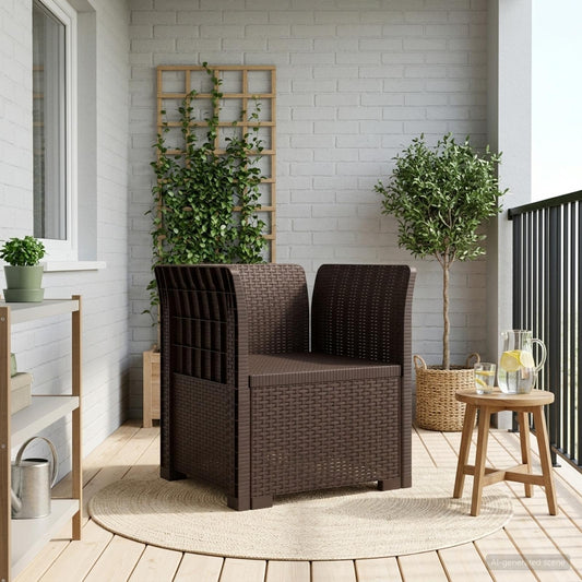 1-Seater Armchair Rattan Look PP Brown