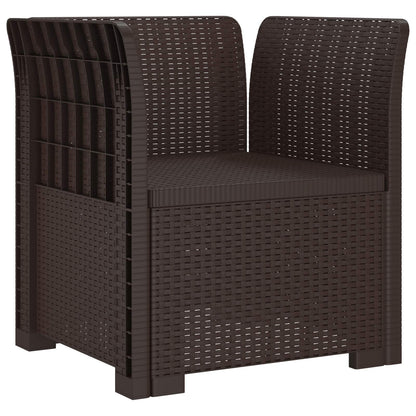 1-Seater Armchair Rattan Look PP Brown