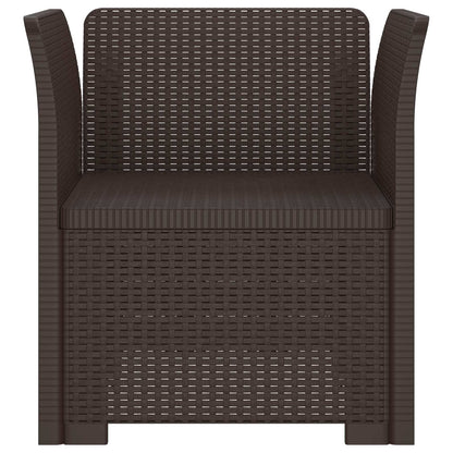 1-Seater Armchair Rattan Look PP Brown