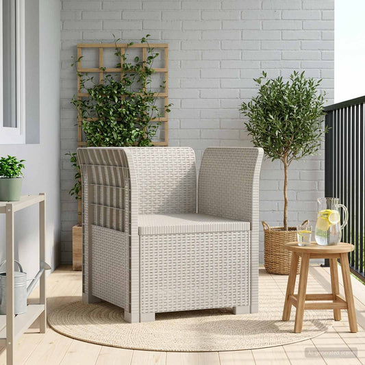 1-Seater Armchair Rattan Look PP White