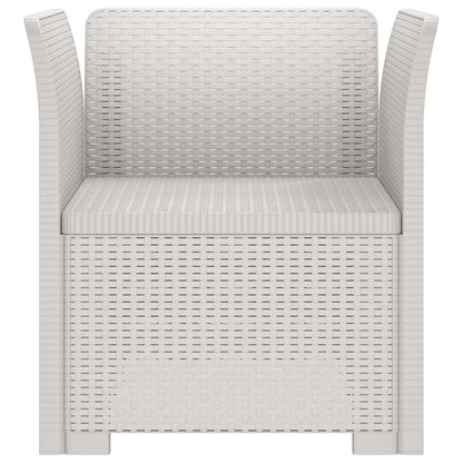 1-Seater Armchair Rattan Look PP White