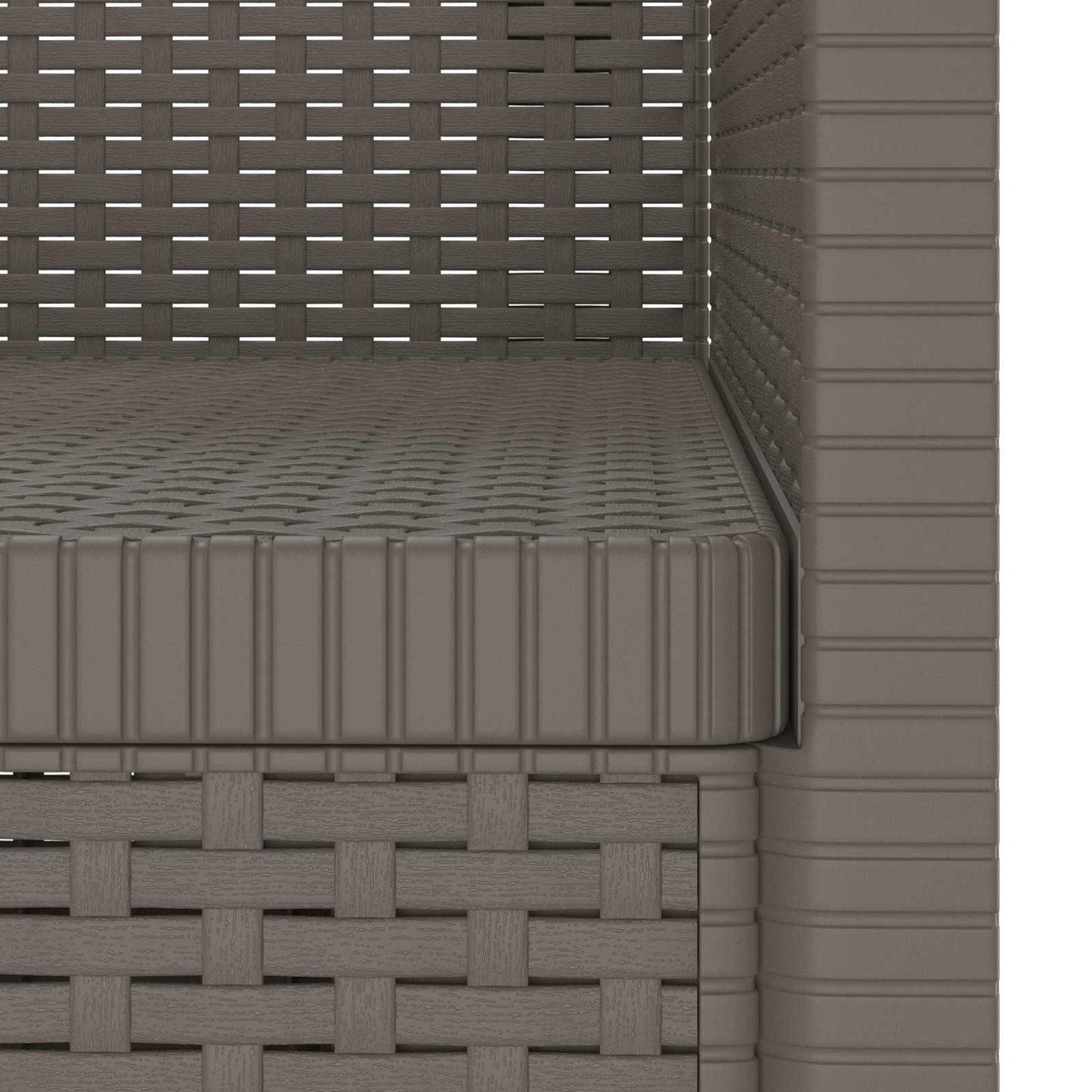 1-Seater Armchair Rattan Look PP Light Grey