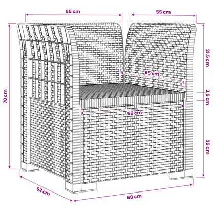 1-Seater Armchair Rattan Look PP Light Grey