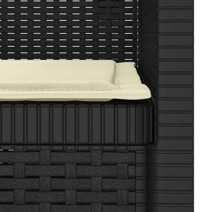 1-Seater Armchair with Cushion Rattan Look PP Anthracite