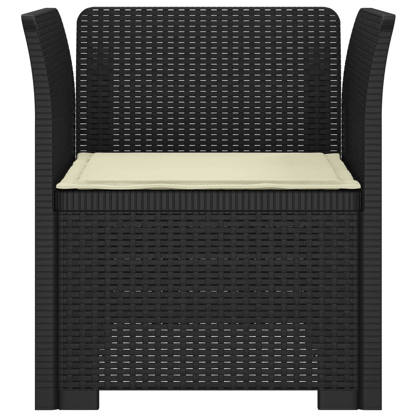 1-Seater Armchair with Cushion Rattan Look PP Anthracite