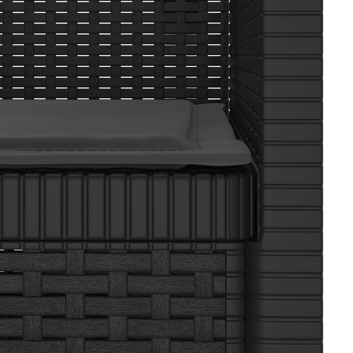 1-Seater Armchair with Cushion Rattan Look PP Anthracite