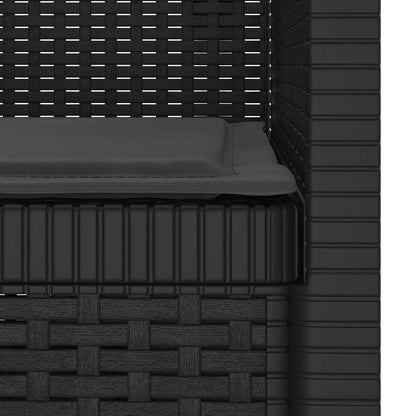 1-Seater Armchair with Cushion Rattan Look PP Anthracite