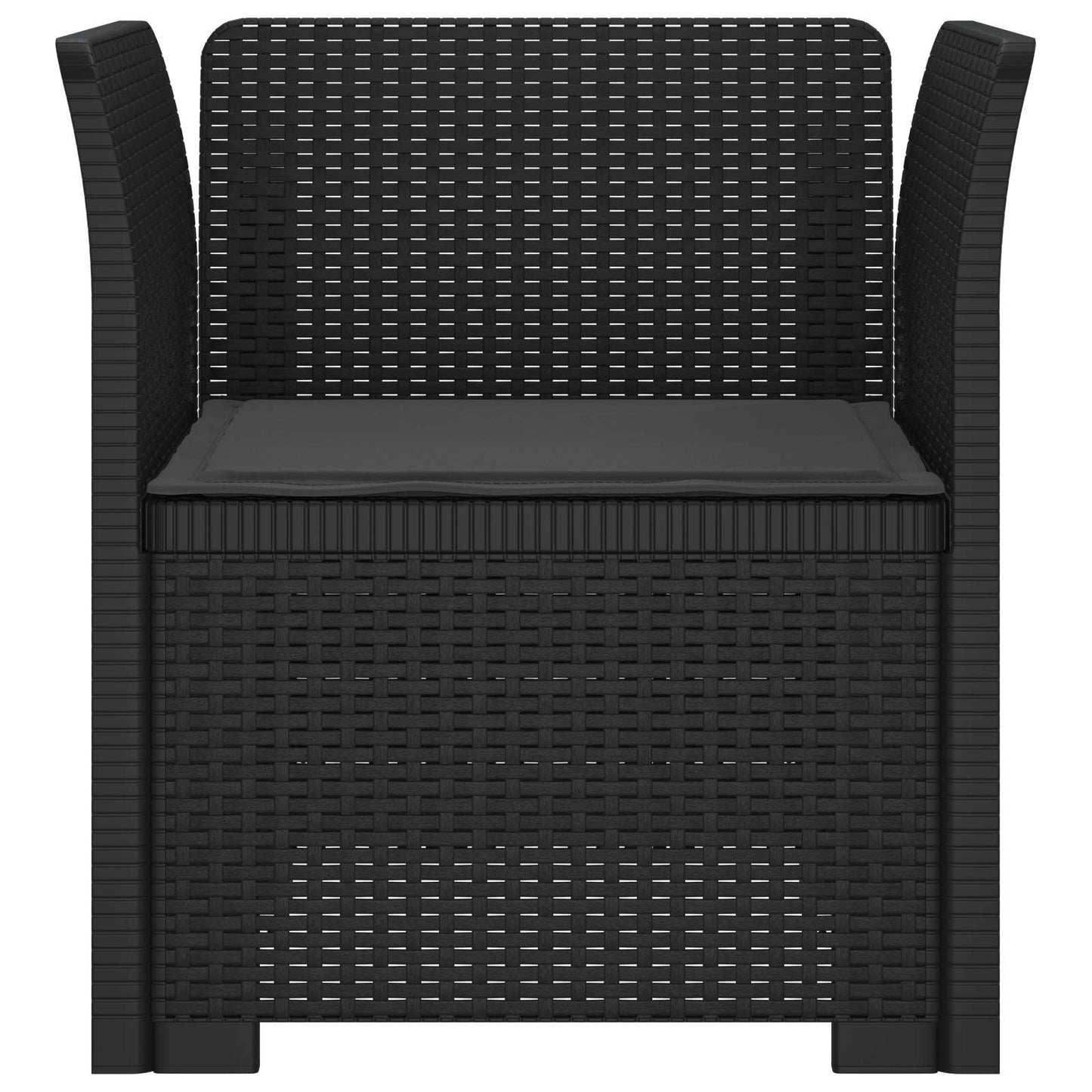 1-Seater Armchair with Cushion Rattan Look PP Anthracite