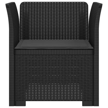 1-Seater Armchair with Cushion Rattan Look PP Anthracite